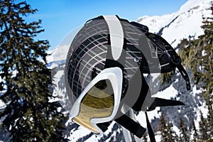 Ski helmet with sport glasses