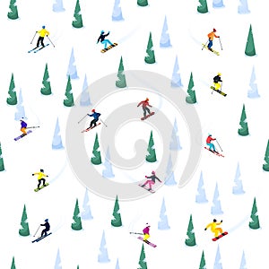 Ski Hill Seamless Pattern photo