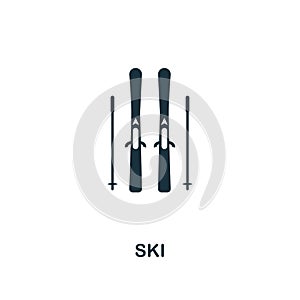 Ski icon. Premium style design from winter sports icon collection. UI and UX. Pixel perfect Ski icon for web design, apps, softwar