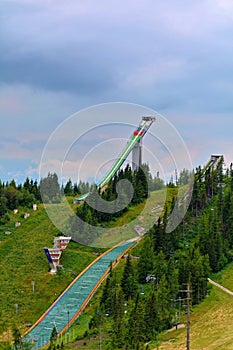 Ski jump hill in Strbske pleso