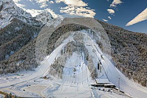 Ski Jump Planica at winter in Slovenia