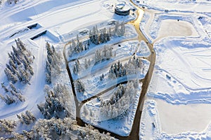 Ski Jump Planica at winter in Slovenia