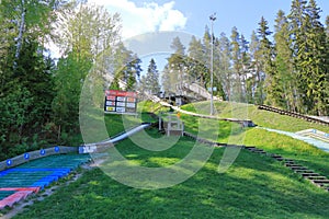 Ski jumping facility for young athletes and children in the summer, Lahti, Finland