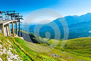 ski lift on the beautiful Mount Kasprowy Wierch