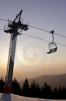 Ski lift with chair