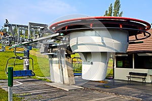 Ski Lift. Chairlift in summer.