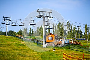 Ski Lift. Chairlift in summer.