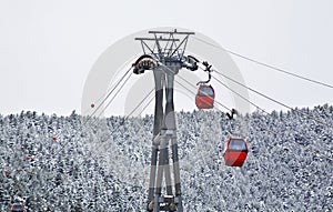 Ski lift in La Massana. Principality of Andorra photo