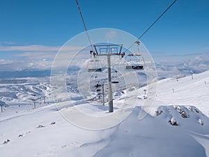 Ski lift on Parnassos ski resort