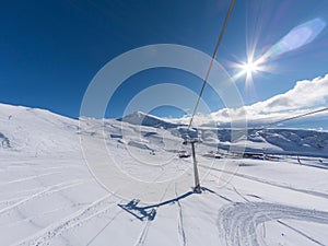 Ski lift in Parnassos ski resort