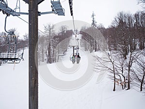 Ski lift on a ski resort Vasilitsa,Greece