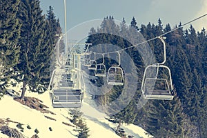 Lyžařského výtah na lyžařské středisko 