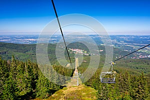 Ski lift to Mount Kopa in the Karkonosze Mountains, Poland