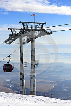 Ski lift on winter resort