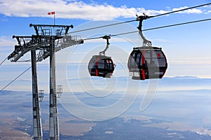 Ski lift on winter resort