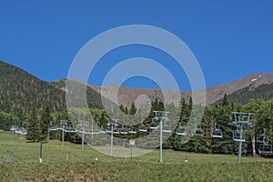 Ski Lifts on the ski slopes of Arizona Snowbowl on Mount Humphreys near Flagstaff, Arizona USA