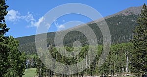 Ski Lifts on the ski slopes of Arizona Snowbowl on Mount Humphreys near Flagstaff, Arizona USA