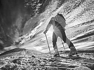 Ski mountaineer in the italian alps