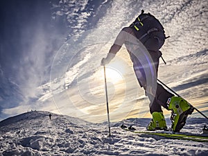 Ski mountaineering in the italian alps