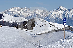 Ski piste in the Austrian Alps