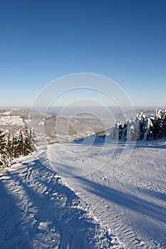 Ski piste on the Skrzyczne mountain