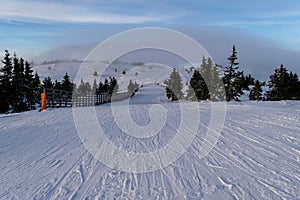 Ski piste in winter