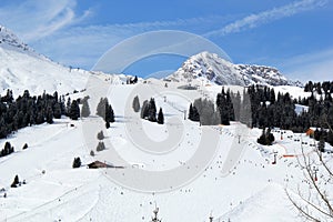 Ski Piste at Winter in Austria