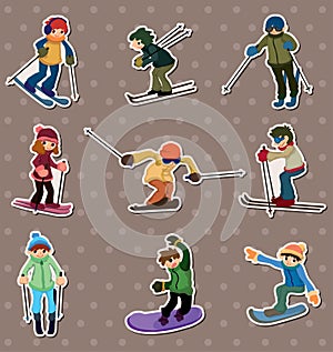 Ski player stickers