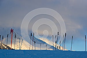 Ski poles, Ponte di Legno, Italy photo