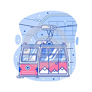 Ski Red Cable Car Icon