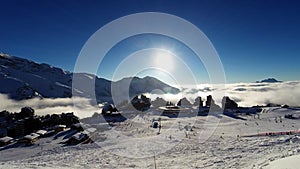 The ski resort of Avoriaz in the Alps,