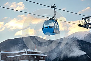 Ski resort Bansko, Bulgaria, gondola ski lift