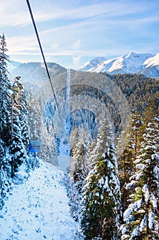 Ski resort Bansko, Bulgaria, ski lift