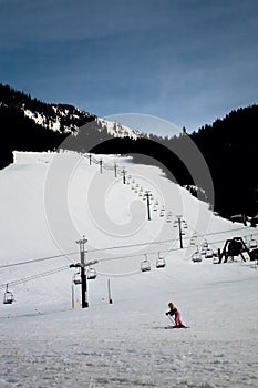 Ski Resort Beginner Hill with Girl photo