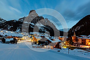 Ski Resort of Corvara at Night