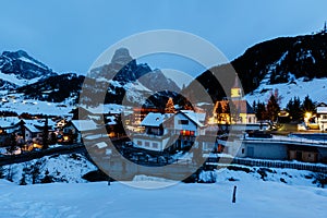Ski Resort of Corvara at Night, Alta Badia