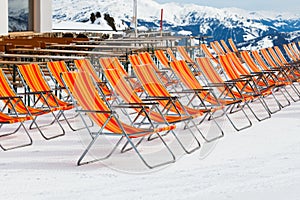 Ski resort deckchairs