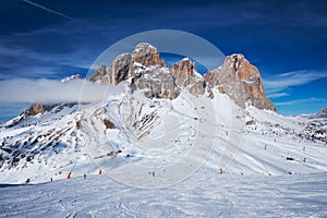 Ski resort in Dolomites, Italy