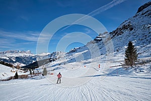 Ski resort in Dolomites, Italy