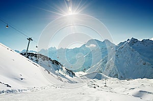 Ski resort Elbrus. Caucasus, Russian Federation.