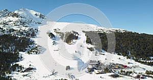 Ski resort in Europe, snowy mountains