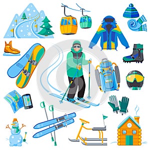 Ski resort icons photo