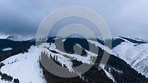 Ski resort Jasna Slovakia mountain aerial drone top view