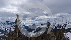 Ski resort Jasna Slovakia mountain aerial drone top view