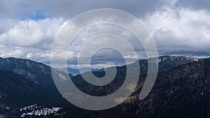 Ski resort Jasna Slovakia mountain aerial drone top view