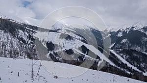 Ski resort Jasna Slovakia mountain aerial drone top view