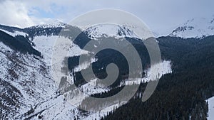 Ski resort Jasna Slovakia mountain aerial drone top view