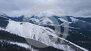 Ski resort Jasna Slovakia mountain aerial drone top view