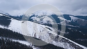 Ski resort Jasna Slovakia mountain aerial drone top view