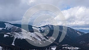 Ski resort Jasna Slovakia mountain aerial drone top view